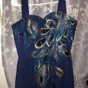 Peacock pattern Prom Dress